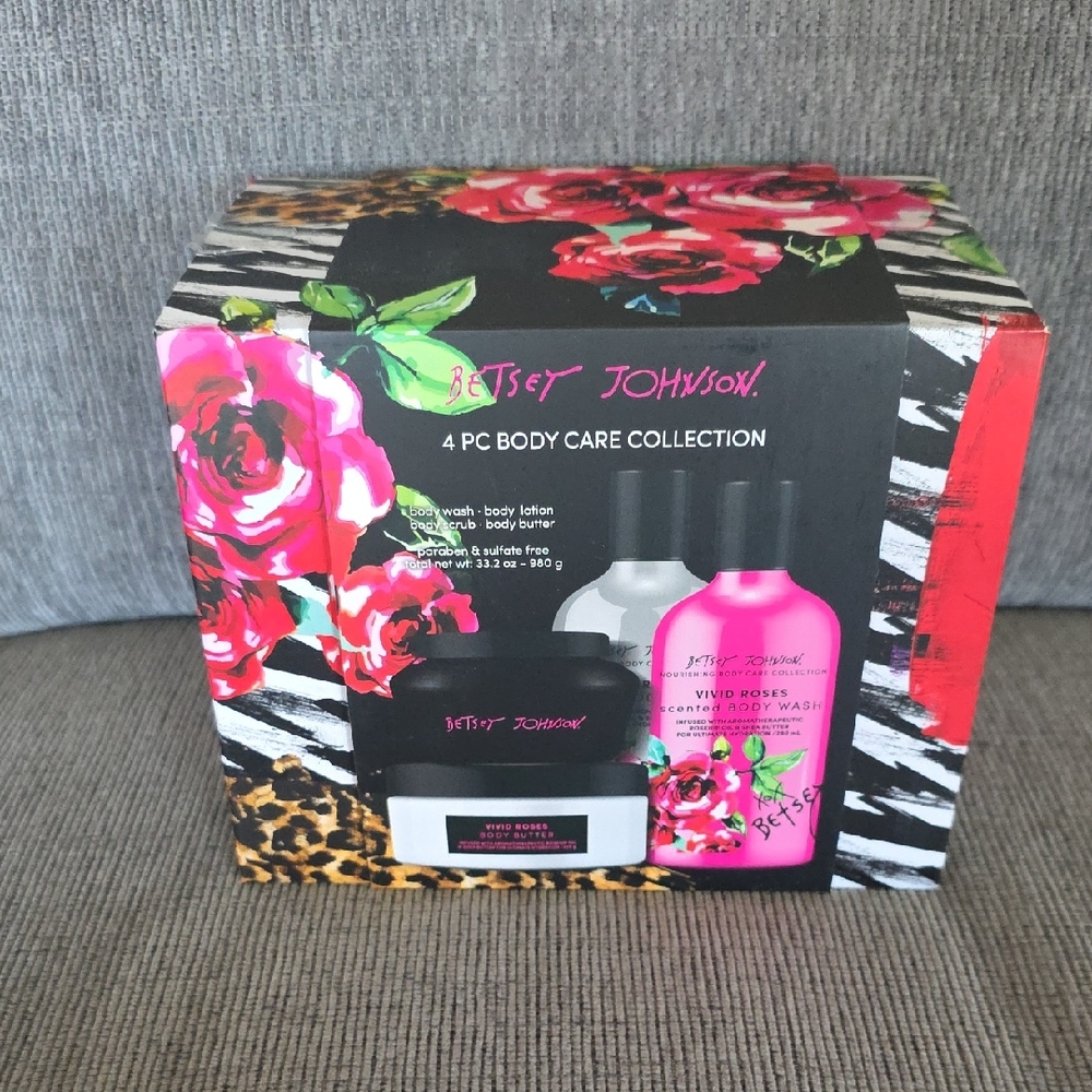 Betsey Johnson 4 PC Body Care Collection, New In Box